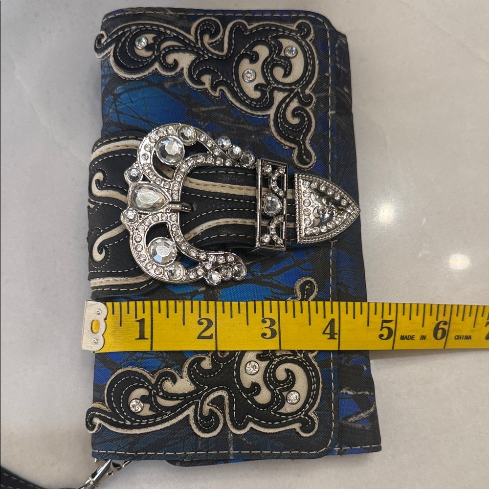 Stylish Black and Blue Women's Clutch with Buckle - Picture 13 of 13